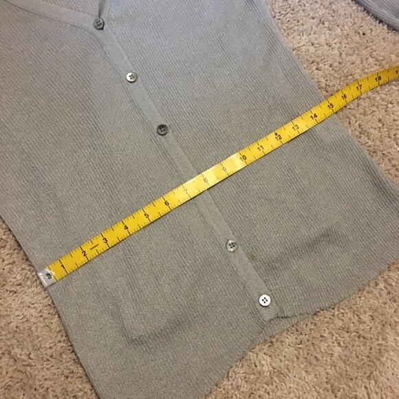 Vintage USA Made Anne Klein Silvery Button Down Cardigan + Camisole Set - Picture 13 of 16